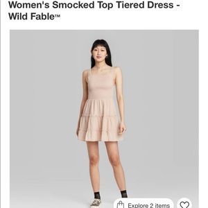 Wild fable Smocked top tiered dress M